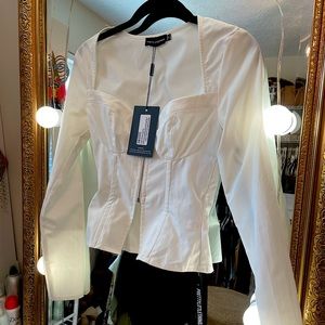 White PLT corset top